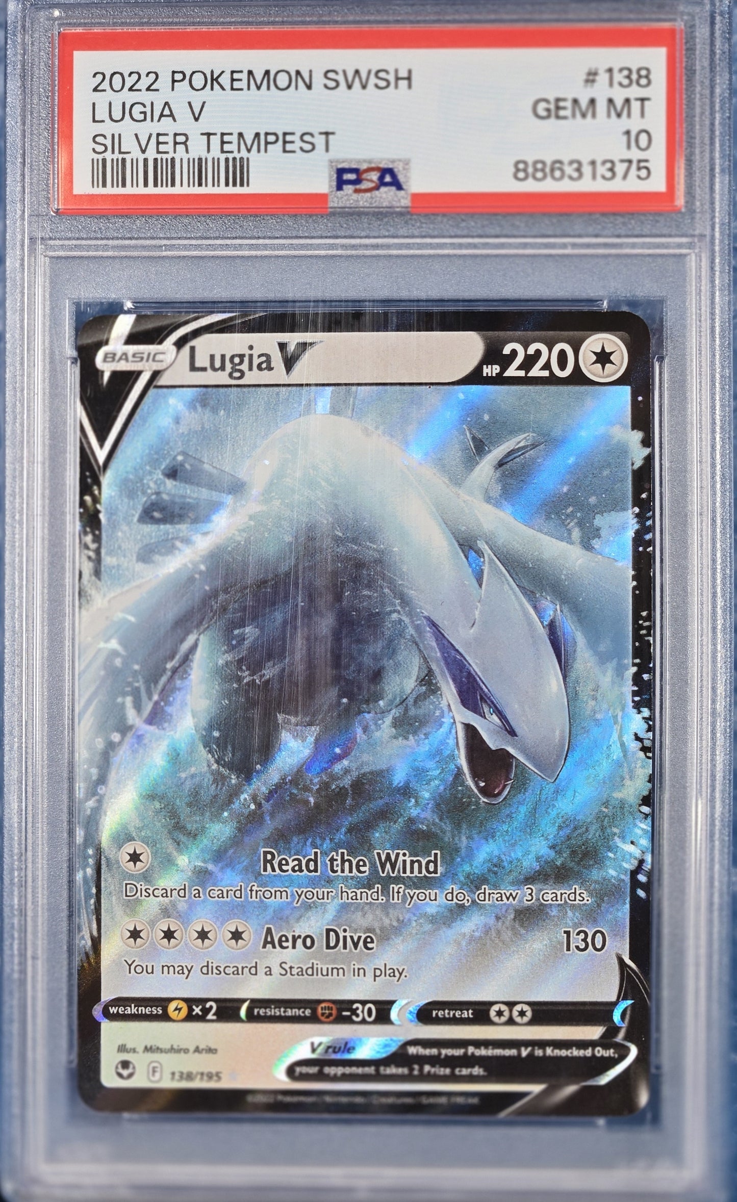 2022 Pokemon Sword & Shield Silver Tempest 138 Lugia V PSA 10