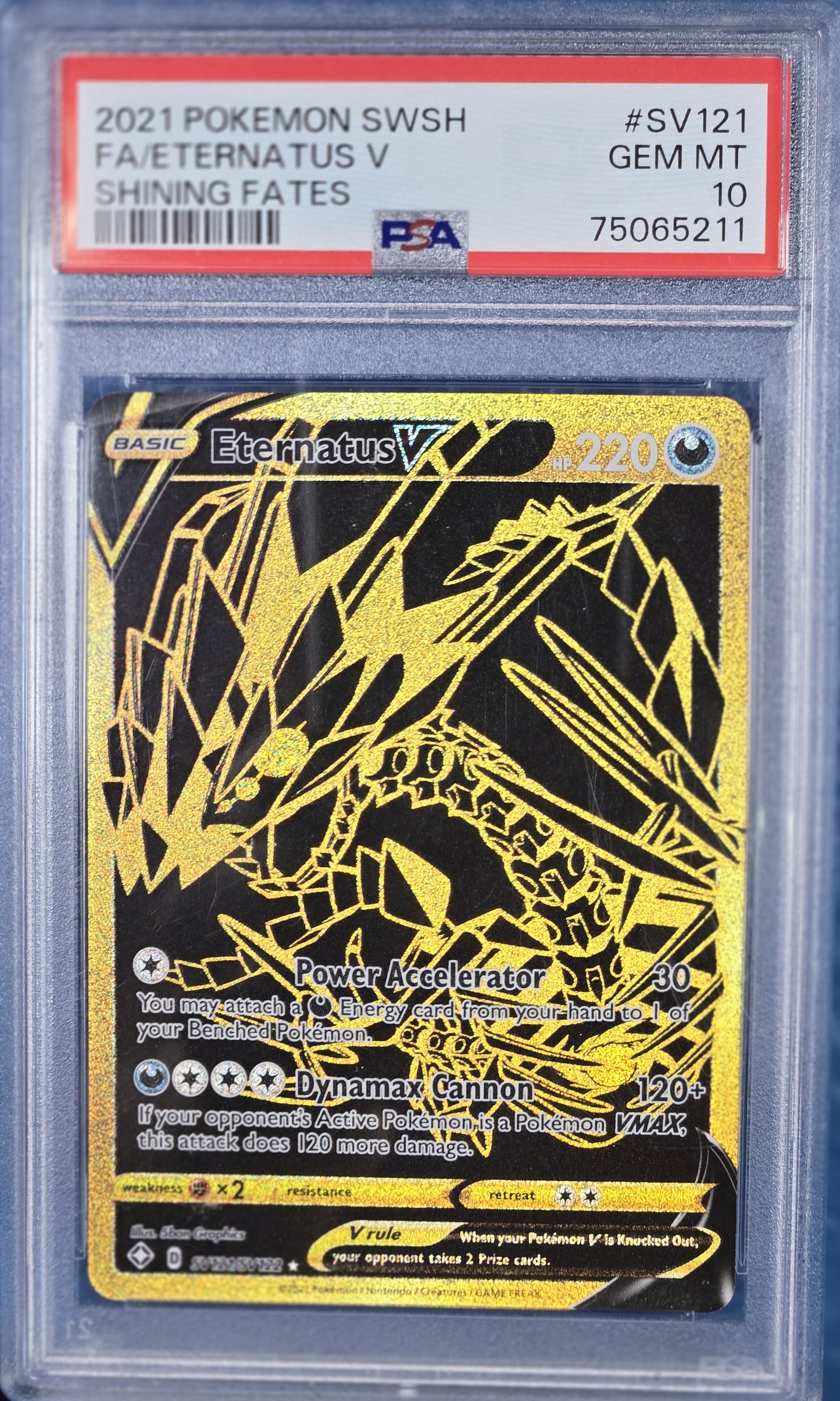 2021 Pokemon Sword & Shield Shining Fates Sv121 Full Art/eternatus V PSA 10
