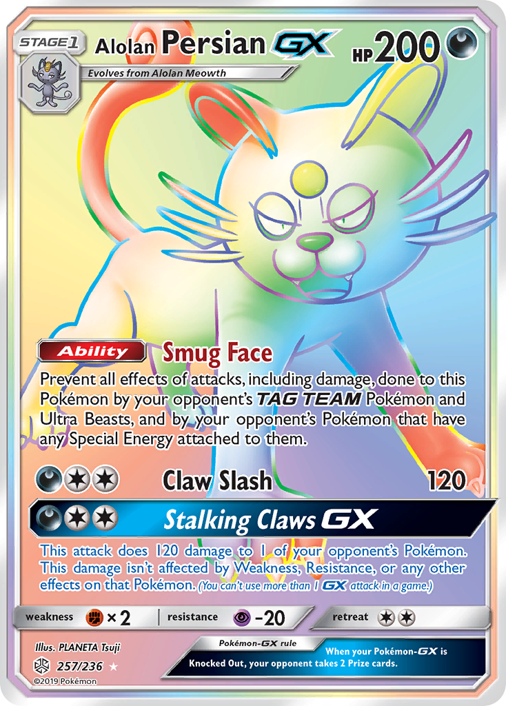 Alolan Persian GX (257/236) [Sun & Moon: Cosmic Eclipse]