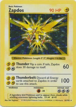 Zapdos (16/102) [Base Set Shadowless Unlimited]