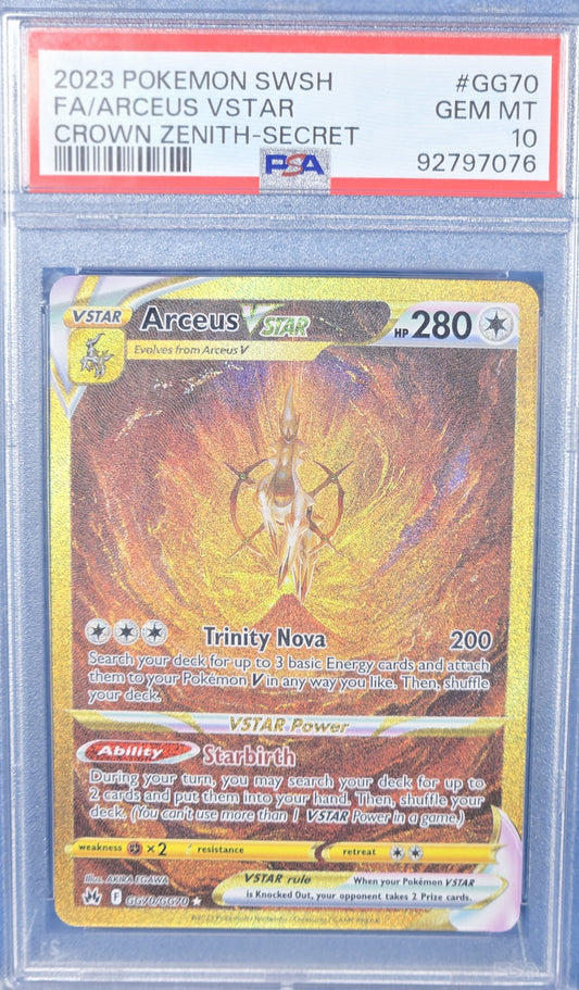 2023 Pokemon Sword And Shield Crown Zenith Gg70 Full Art/arceus Vstar Secret PSA 10